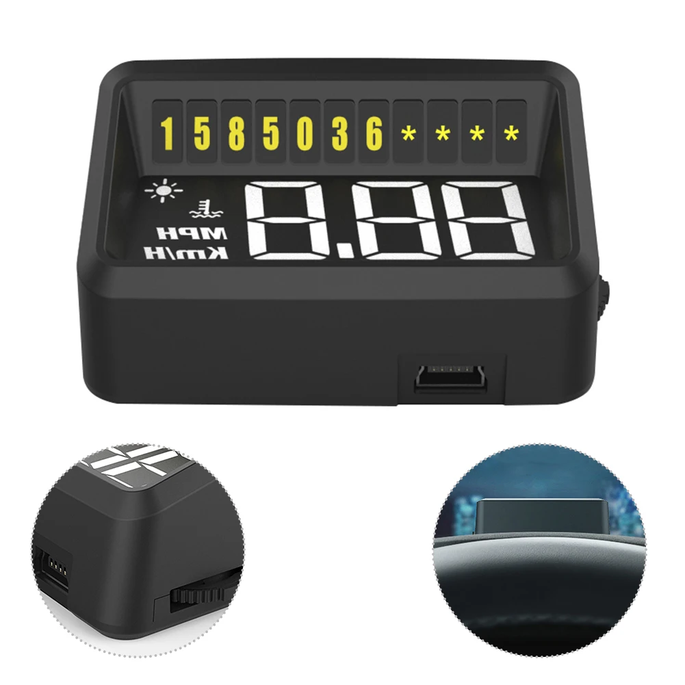 

1x Car Head Up Display HUD Gauge OBD2 Driving Computer Temperature Speedometer Brand New And High Quality Car Electronics Parts