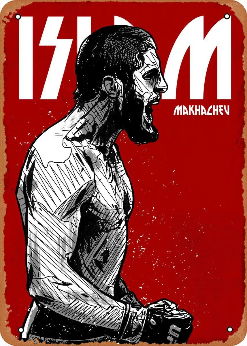 GeRRT Fghter Legend slm mkhchev 2 Плакат 8x12 nch Ретро Vntge Metl Sgn Home Mn Cve rt