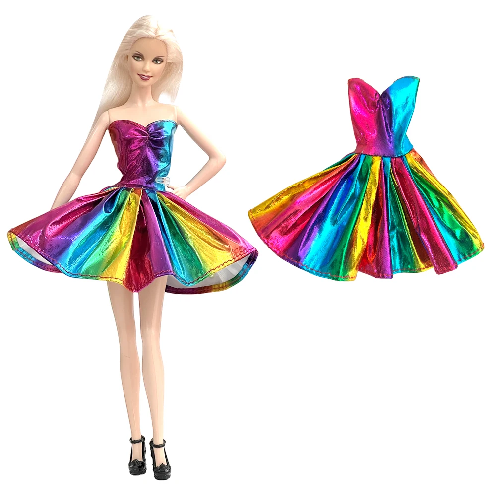 

1 Pcs Rainbow Dress Fashion Party Outfit Casual Wear Skirt For Barbie&1/6 BJD Blythe Doll Clothes Doll Accessories