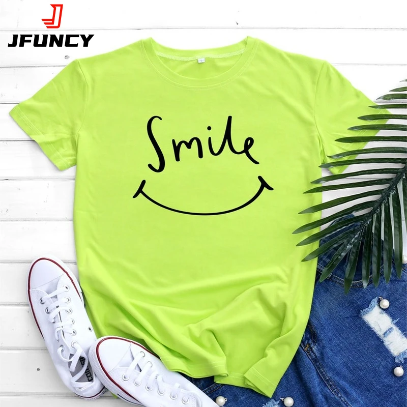 JFUNCY Oversized Women Tops Women's Cotton T-shirt Fashion Graphic Tees Woman Clothing  Short Sleeve Female T Shirts