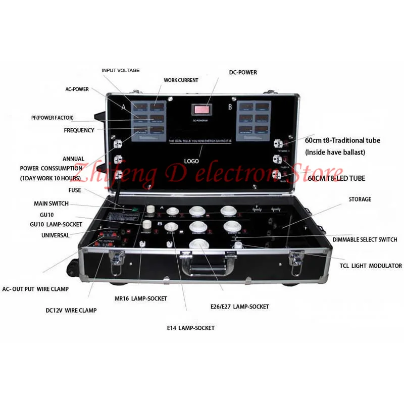 

Rod-type LED energy-saving lamp display box/power test box/contrast light box 6833-13P lamp tester, can test MR16, GU10, E14