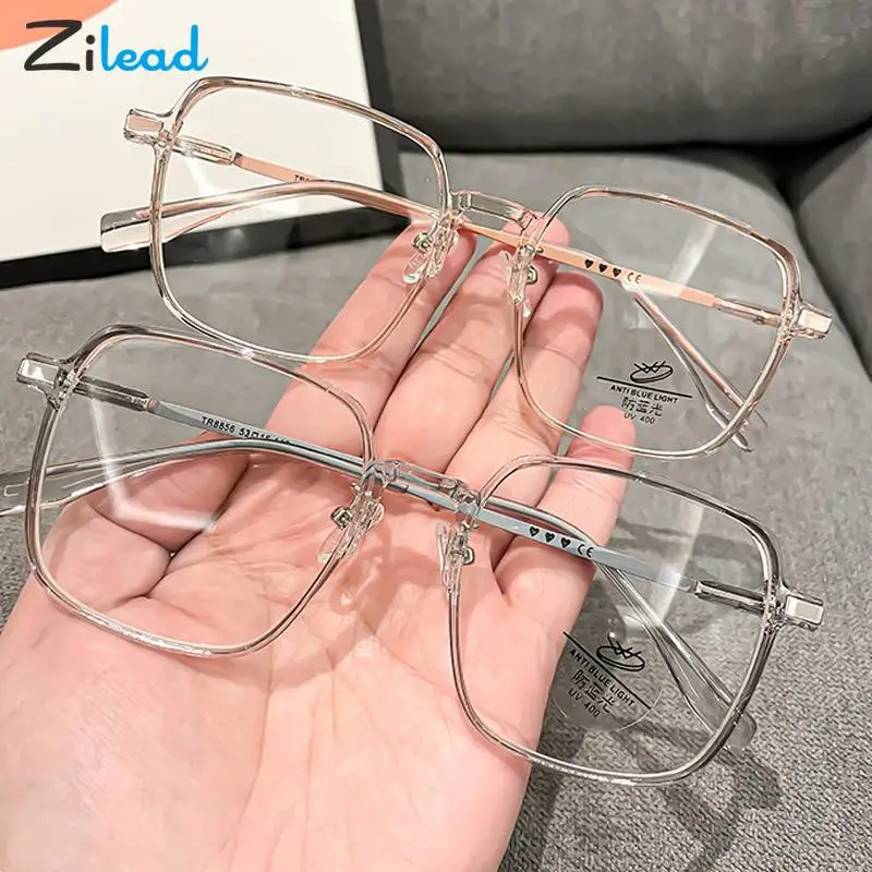 

Zilead Anti Blue Light Blocking Glasses Transparent Big Frame Computer Anti Blue Rays Eyeglasses Women Men Vision Care Eyewear