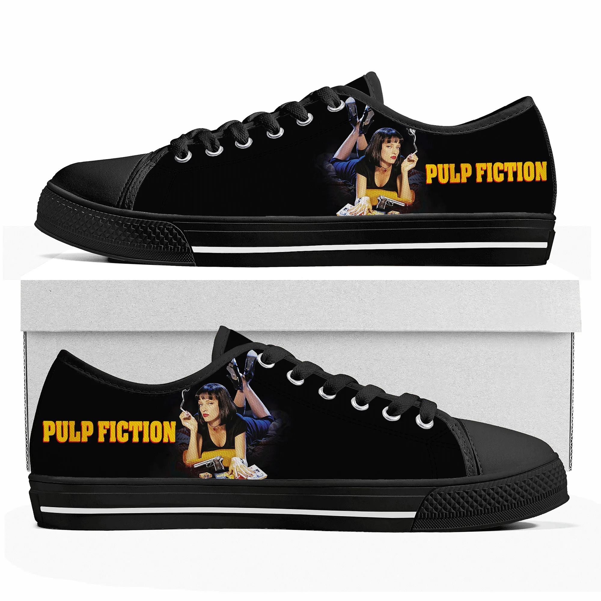 

Pulp Fiction Movie Low Top Sneakers Mens Womens Teenager Canvas High Quality Sneaker Casual Custom Made Shoes Customize DIY Shoe