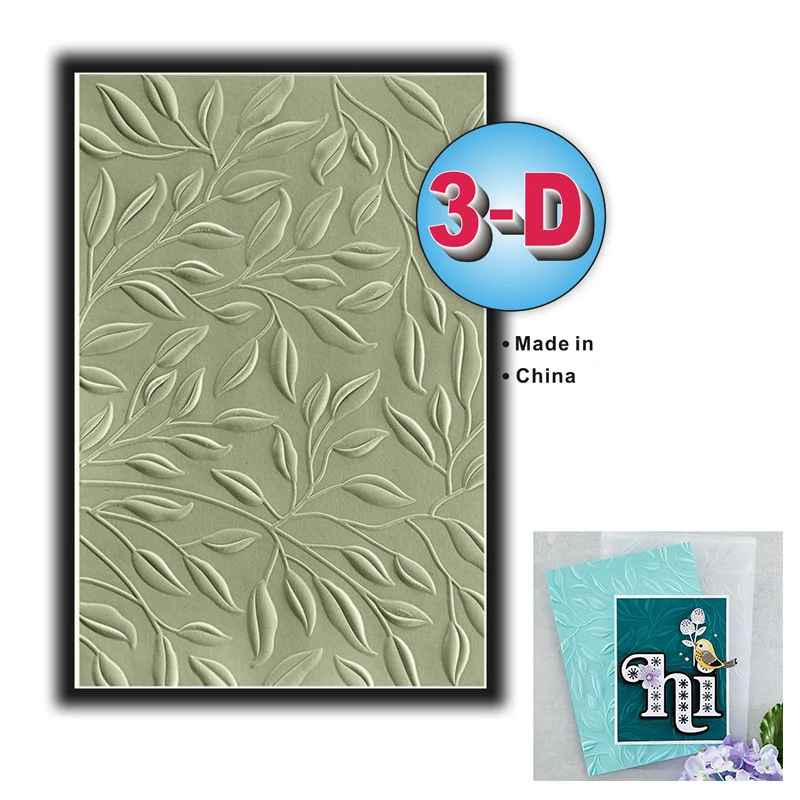 

New 3d Embossed Folder - Green Leaves For Card Making Scrapbook Paper Diy Process Decoration Articles