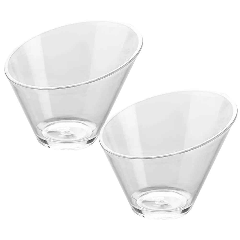 

2pcs Clear Serving Bowls Buffet Containers Popcorn Snack Bowls Salad Bowls Food Container