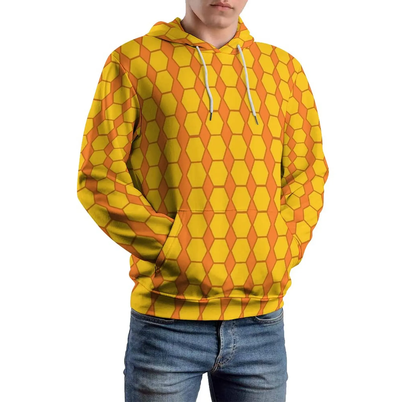 

Hives Print Casual Hoodies Honeycomb Street Wear Hoodie Men Long Sleeve Y2k Printed Hooded Sweatshirts Big Size 4XL 5XL