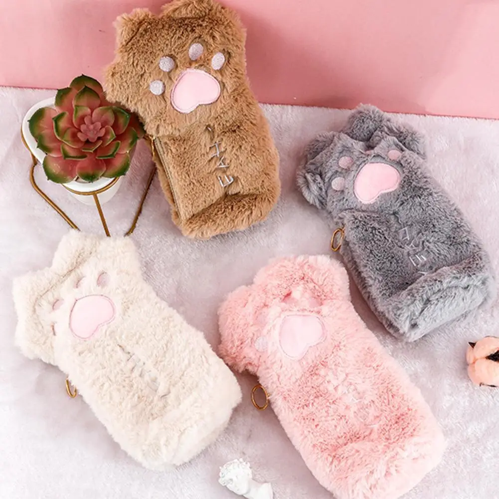 

Вместительная милая сумка для карандашей с кошачьими когтями, милая плюшевая сумка с когтями, студенческие канцелярские принадлежности, шк...