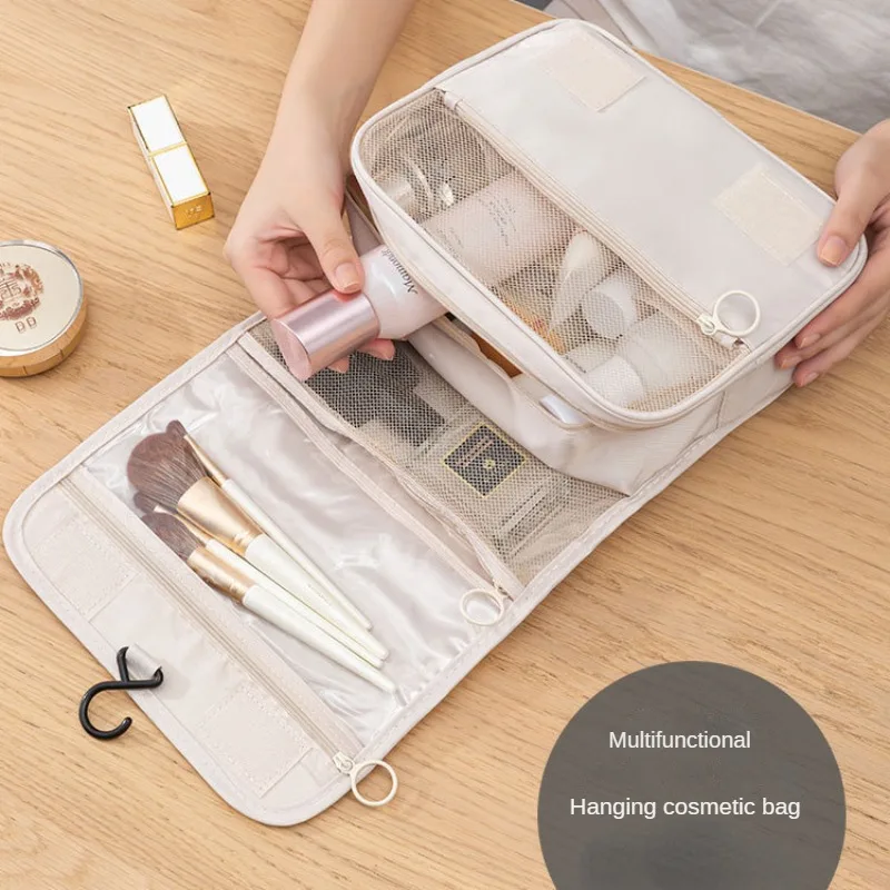 

Portable women's travel makeup bag Large capacity storage Bathroom toiletries Makeup storage bag Dry and wet separation