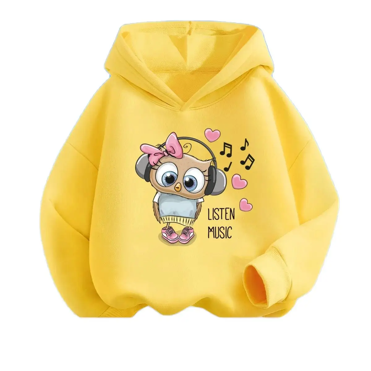 Детская толстовка с капюшоном и принтом совы