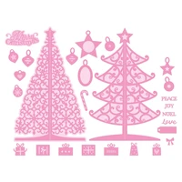 new scrapbook diy decoration embossing christmas tree decoration showcase die metal cutting dies craft blade punch reusable mold