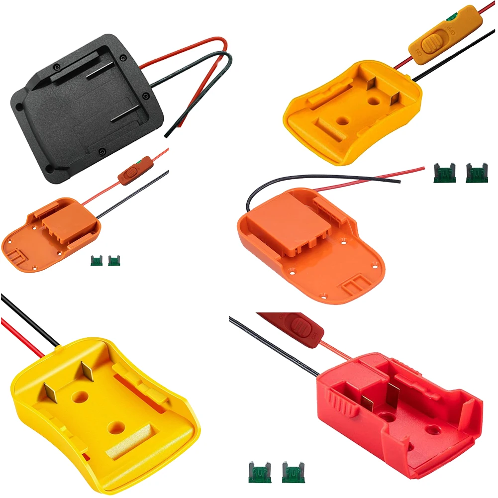 

Power Wheel Adapter With Fuse Wire Switch For For Dewalt For RIDGID For Metabo 18V/20V Max Battery Adapter Power Tool