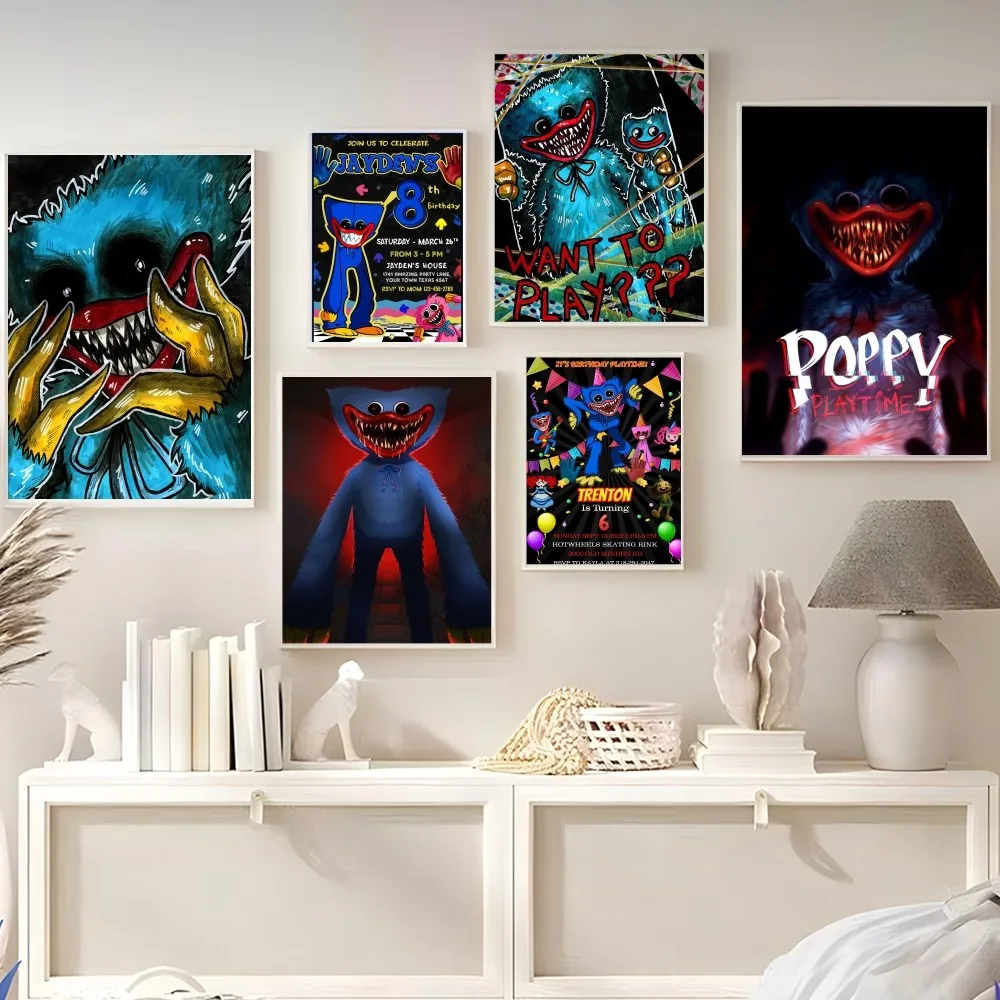 H-Huggy-плакат-W-Wuggy игровая белая бумага плакат бумажная наклейка постеры для