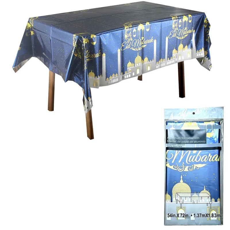 1 шт. одноразовая скатерть EID Mubarak 2024 мусульманская лампа Рамадан кареем Eid Al-Fitr
