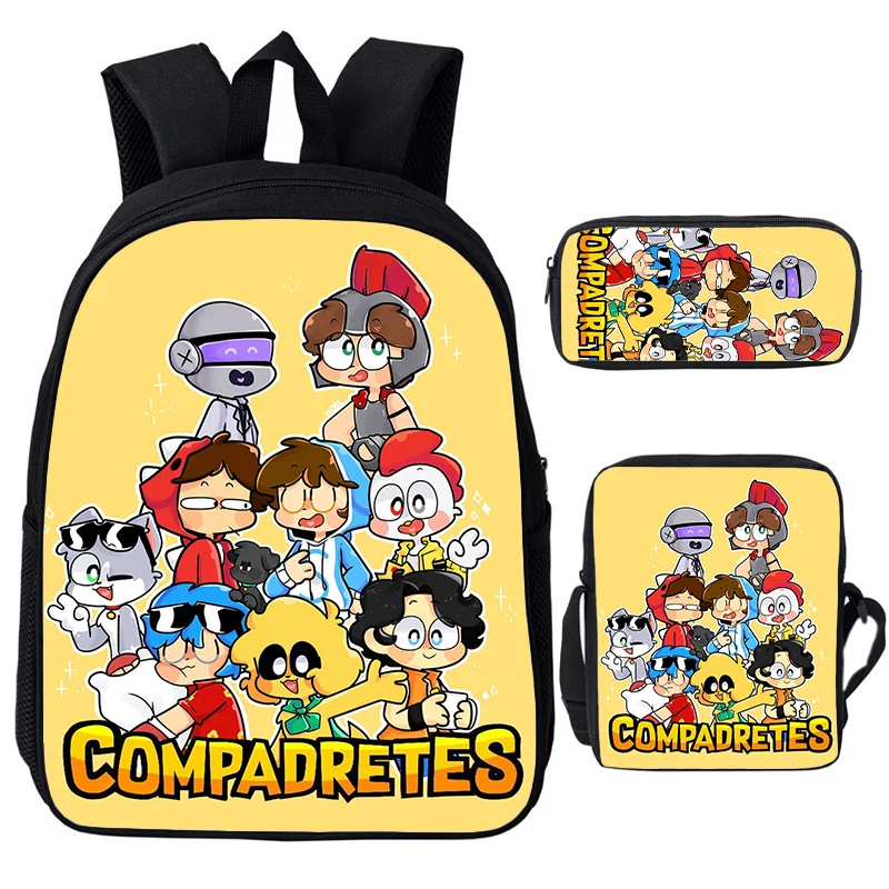 

Compadretes Mikecrack Backpacks for School Boys Girls Schoolbag Los Compas Team Backpack Shoulder Bags Kids Bookbag Travel Bag