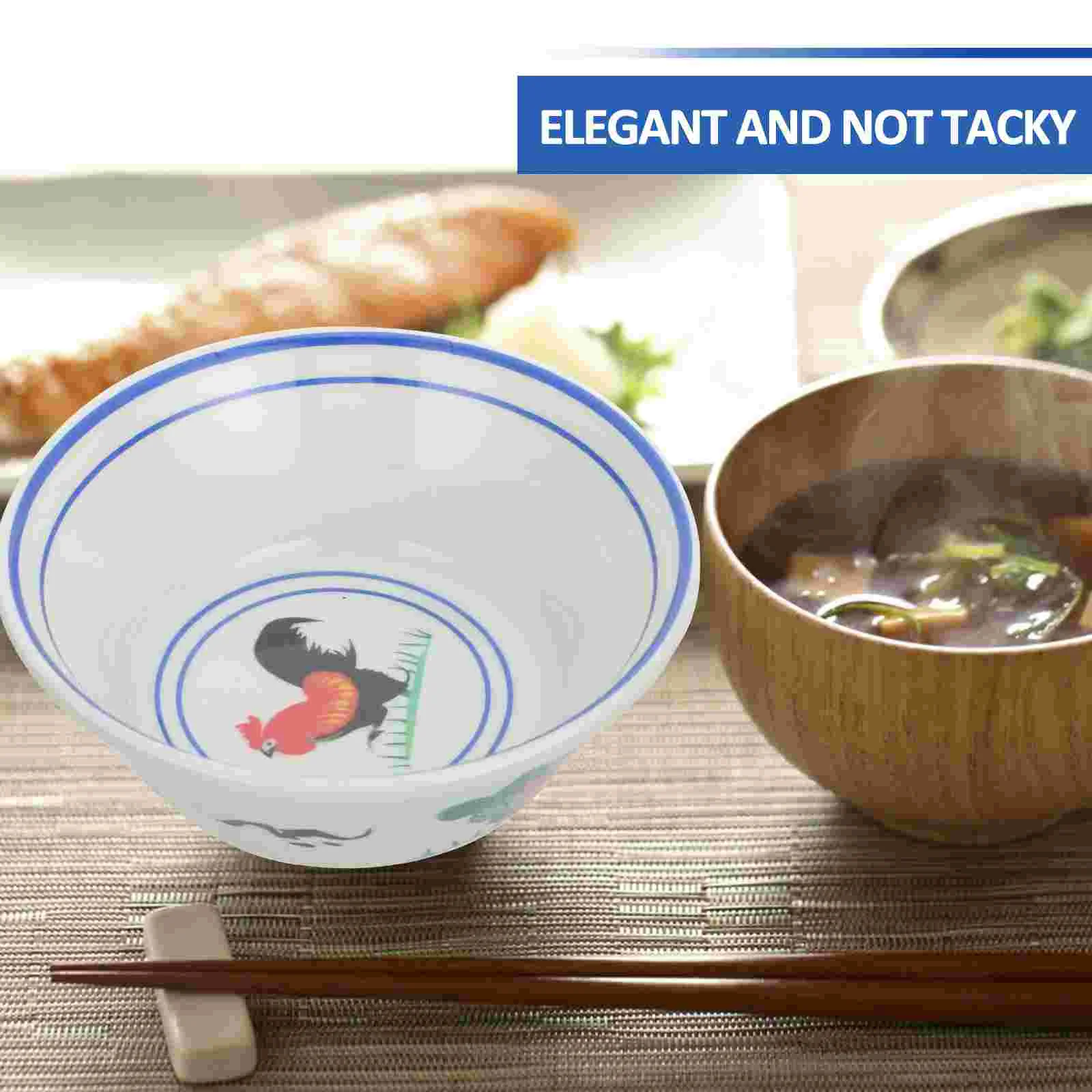 

Bowl Bowls Enamel Servingsoup Noodle Mixing Vintage Container Creative Kitchen Rice Rooster Coated Storage Pattren Set Ramen