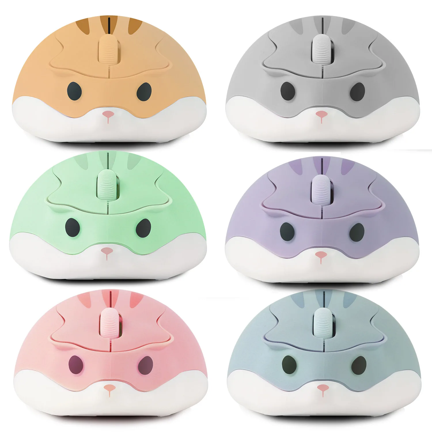 Фото Мини-беспроводная мышь 3D Cute Hamster 2,4G Bluetooth Двухрежимное подключение Длительный срок службы батареи Бесшумная USB-оптическая мышь для портативных ПК №1