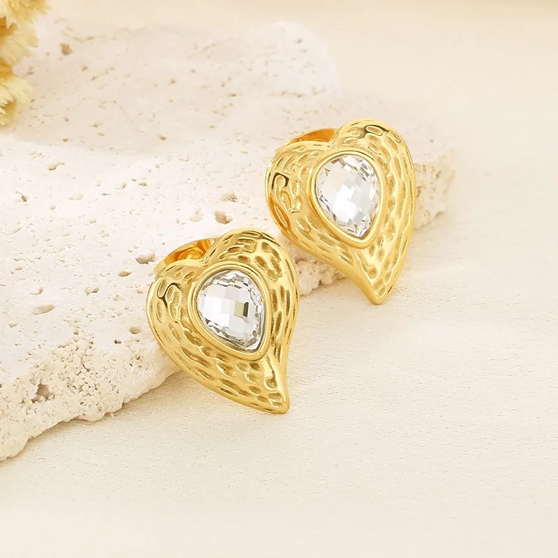 Женские серьги-подвески из нержавеющей стали в форме сердца