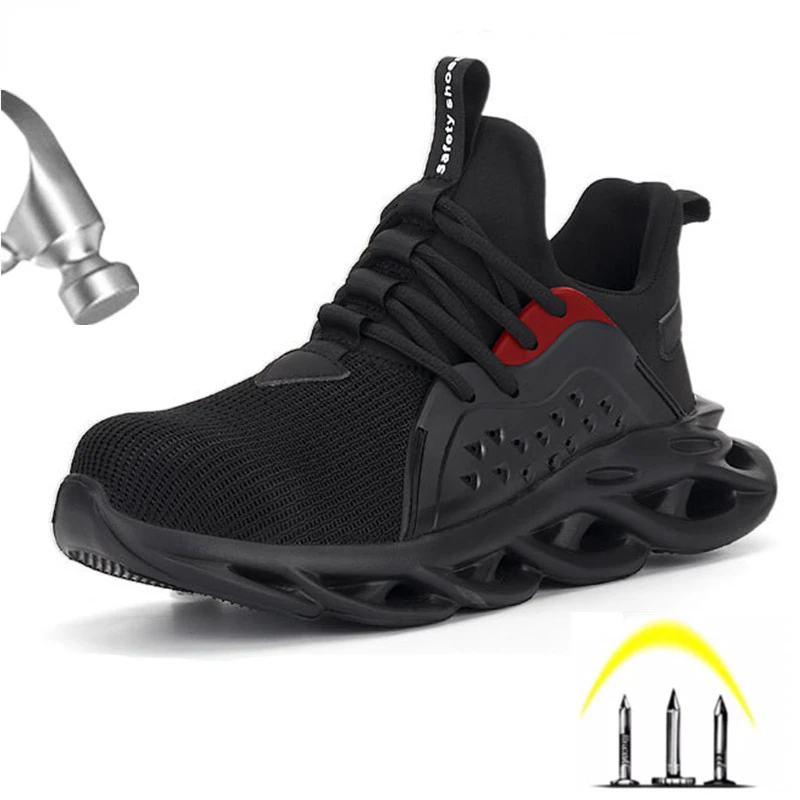 

Men's Outdoor Breathable Mesh Steel Toe Anti Smashing Safety Shoes Men's Light Puncture Proof Comfortable Work Shoes Safety Boot