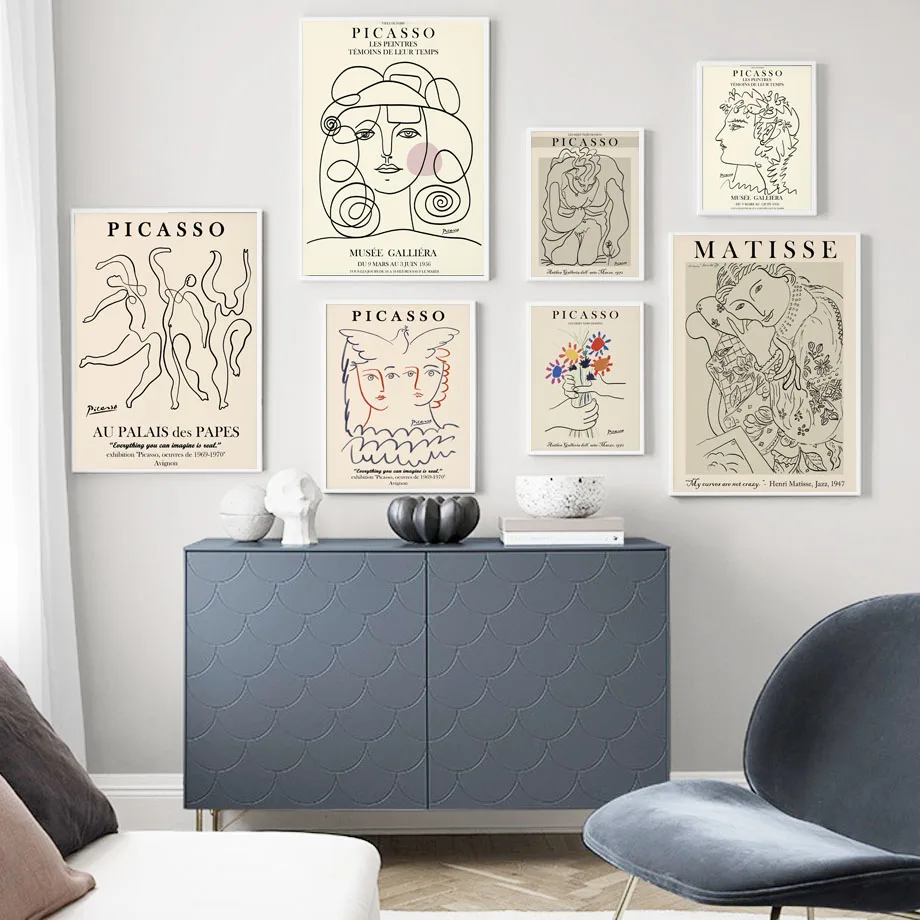 Настенная Картина на холсте Пикассо Матисс абстрактная девушка цветок в