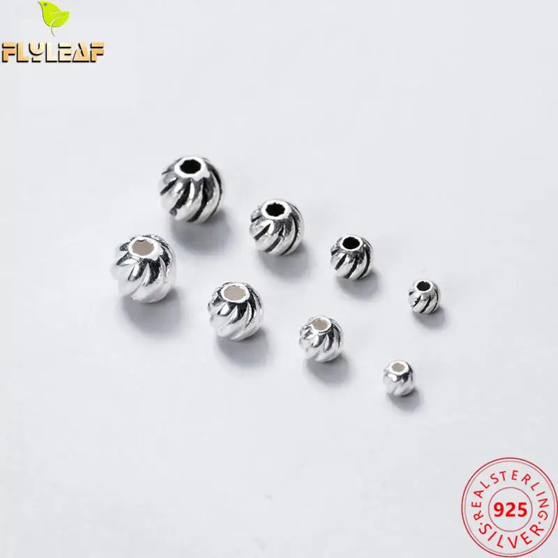 

20pcs S925 Sterling Silver 3-6mm Pumpkin Spacer Beads Bracelet Necklace Diy Jewelry Making Findings Accessories 2022 New