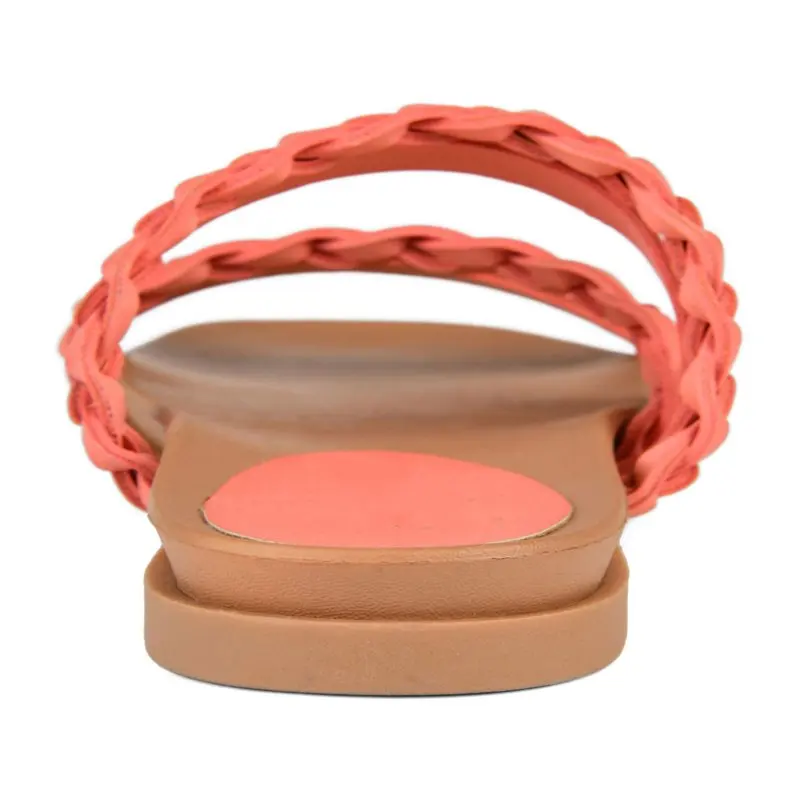 Women's  Colette Strappy Slide Coral Faux Leather 10 M