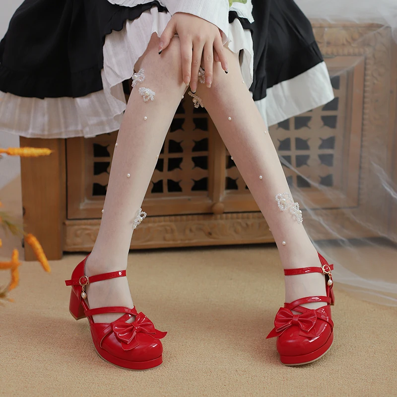 Lolita Cross-Strap Sandals with Butterfly Bow Perfect for Cosplay Tea Parties Dressing Up Down Formal Casual Wear Summer Shoes