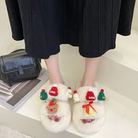 warm cartoon hats plush slippers womens indoor home cute mao mao slippers can be worn outside cotton slippers