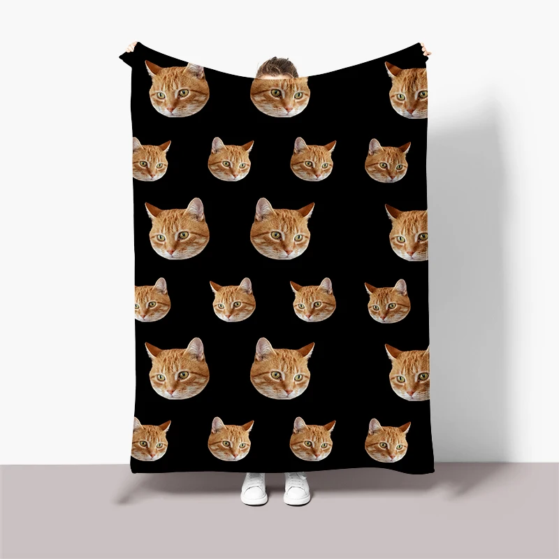 Забавный черный фон для фотосъемки с изображением лица индивидуальное одеяло