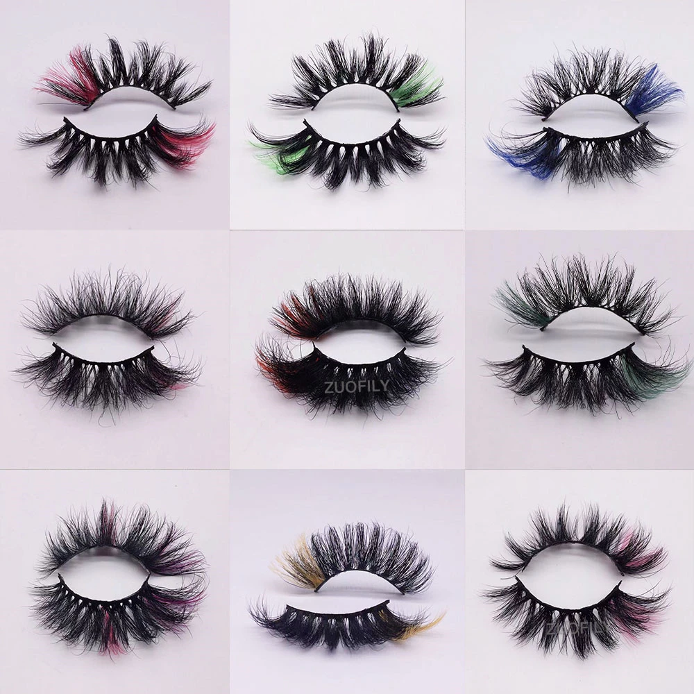 Красные синие фиолетовые Розовые Смешанные 3D норковые цветные ресницы Омбре