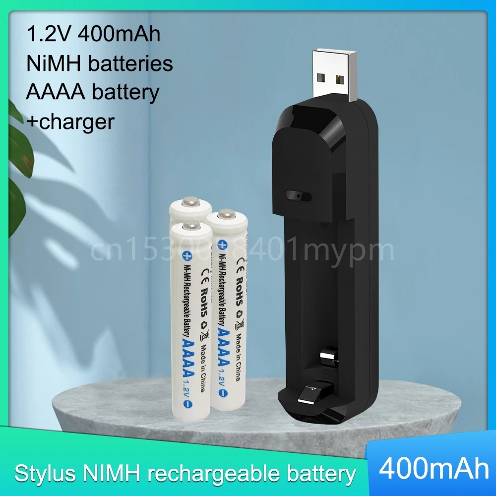 

1.2V AAAA 400mAh Ni-MH Rechargeable Batteries for Surface Pen Active Stylus With USB LED Charger