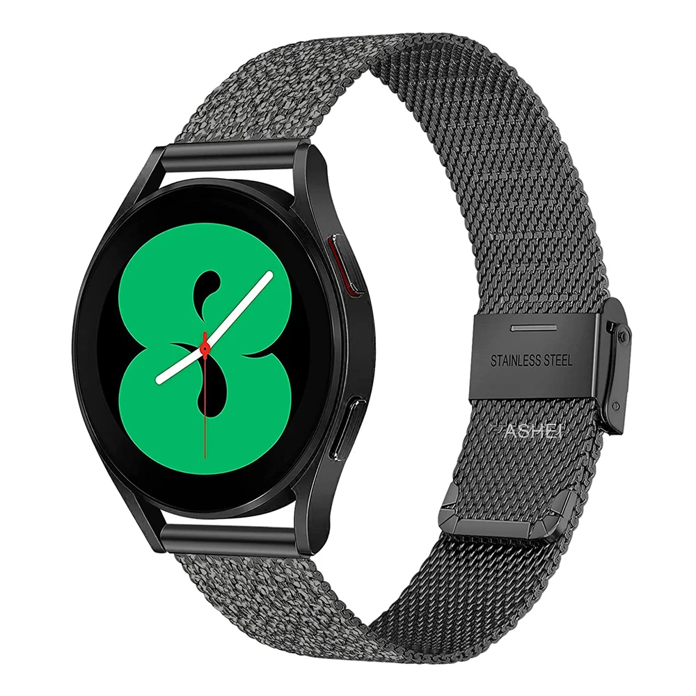 

For samsung galaxy watch 4 classic band 46mm 42mm 4 44mm 40mm strap 3 45mm 41mm Stainless steel mesh loop 20mm 22mm correa band