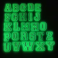 1pcs cartoon english alphabet a z letters glow in the dark shoe charms garden shoes accessories decoration fit band kids gift