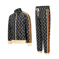 europe and america leisure suit loose retro men and women with the same design moon personality print autumn winter street sport