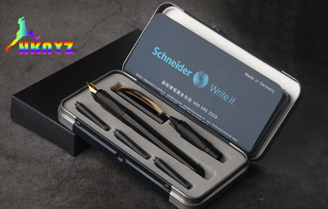 

1sets SCHNEIDER BK600 0.5mm Iridium Gold Pen Set Tip Resin Material Business Office Signature Pen Gift Box