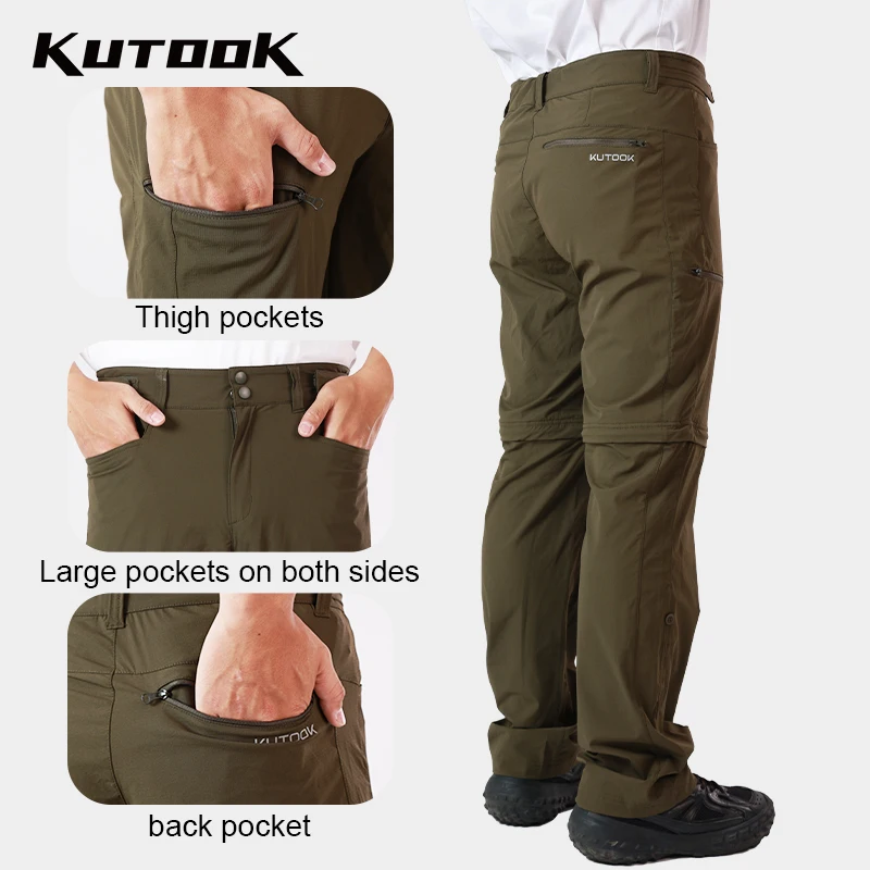 Новинка мужские Походные штаны kutake шорты и брюки все в одном портативные