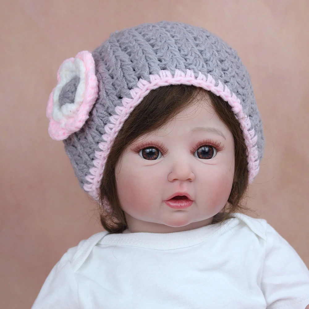 

24 inch Painted Reborn Doll Kit with Cloth Lifelike Soft Body Realistic Toys bebe silicona cuerpo entero 100℅ real