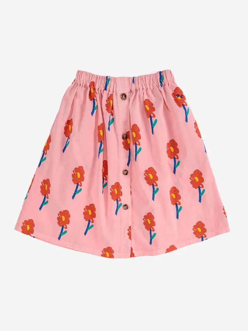 Kids Girls Skirt Bobo 2022 Autumn Winter New Children Cute Color Matching Graffiti Print Floral Casual Skirts For Girls Clothes