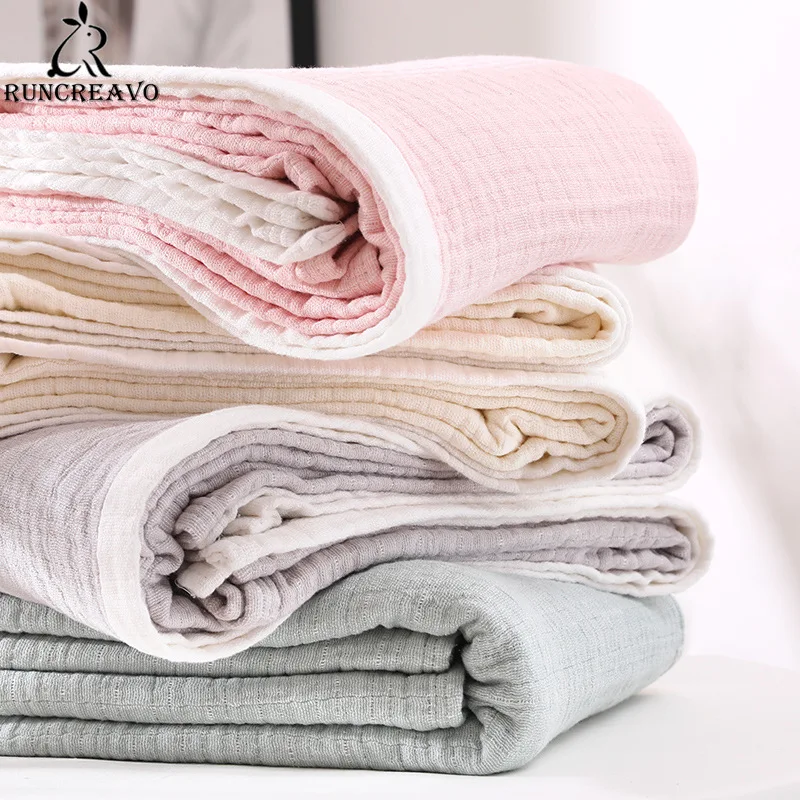 

Японское одеяло для отдыха, однотонное газовое одеяло для сна, однотонное двойное летнее воздушное одеяло, дышащее полотенце для дивана