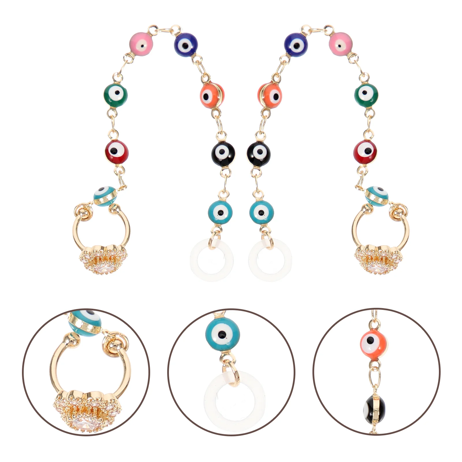 

1 Pair of Anti-lost Earphone Chain Wireless Earphone Chain Copper Earrings