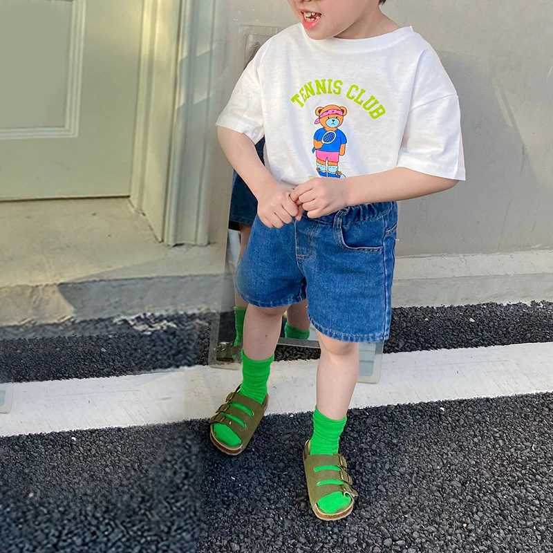 Freely Move 2022 Summer Boys T Shirt Cartoon Print Baby T-shirts Short Sleeves Children Clothing Cotton Kids Clothes Tee Tops