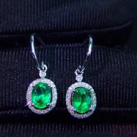 925 silver inlaid natural emerald earrings delicate earrings pendant gentle lady wedding engagement day gift jewelry