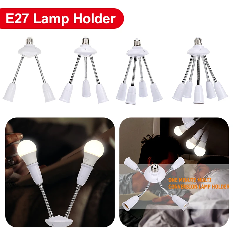 

Adjustable E27 Flame Retardant and PC Lamp Holder for LED Light Adapter Durable Converter Multi-conversion Energy Saving Lamp