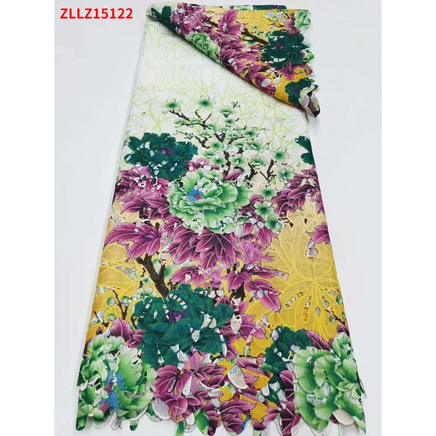 Большая Акция Африканское французское кружево Водорастворимая цветная ткань