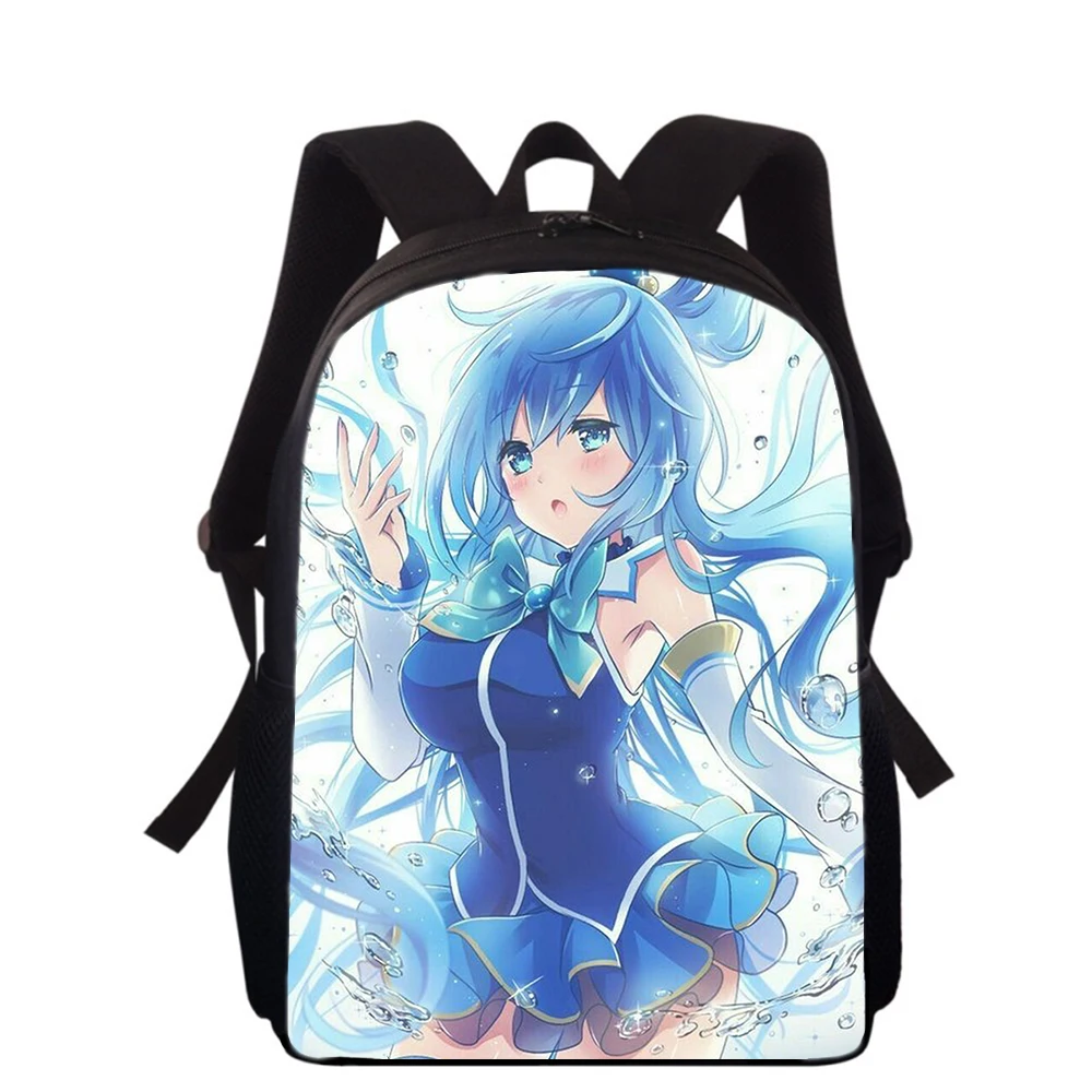 Konosuba Aqua cute Anime 15” 3D Print Kids Backpack Primary School Bags for Boys Girls Back Pack Students School Book Bags
