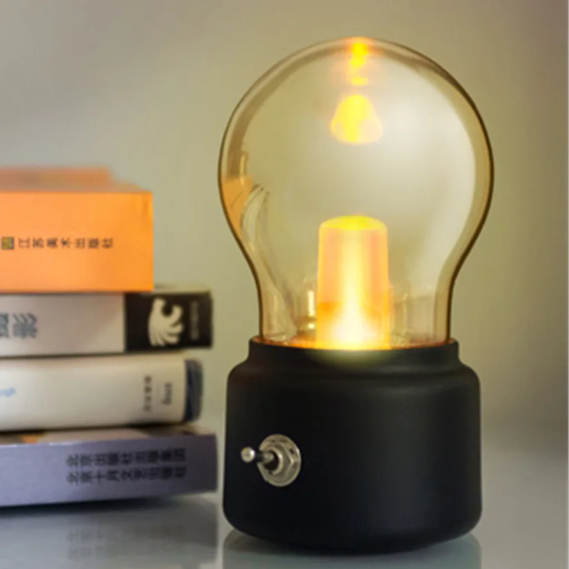 

Классическая светодиодная лампа, декоративный светильник для стола, перезаряжаемый по USB ночник в стиле ретро, декоративсветильник светоди...