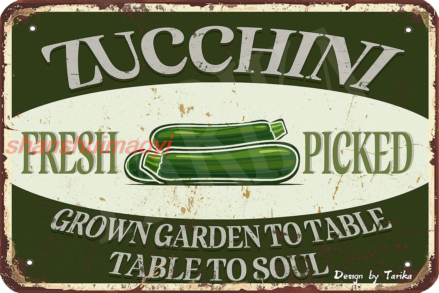 Zucchini Fresh Picked Grown Garden to Table 20X30 см железное украшение в стиле ретро знак для дома