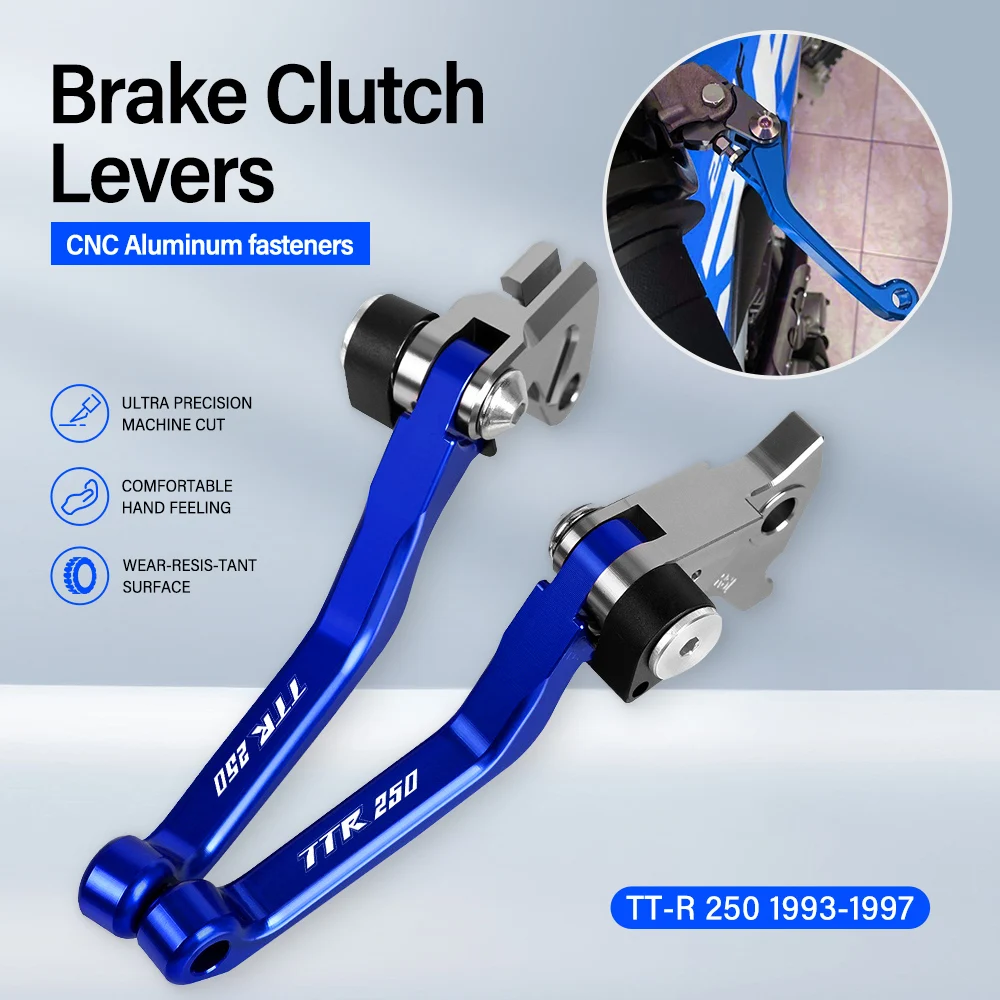 

DirtBike For YAMAHA TTR250 1993 1994 1995 1996 1997 Motorcoss Pit Dirt Bike Pivot Foldable Brake Clutch Levers With LOGO TTR250
