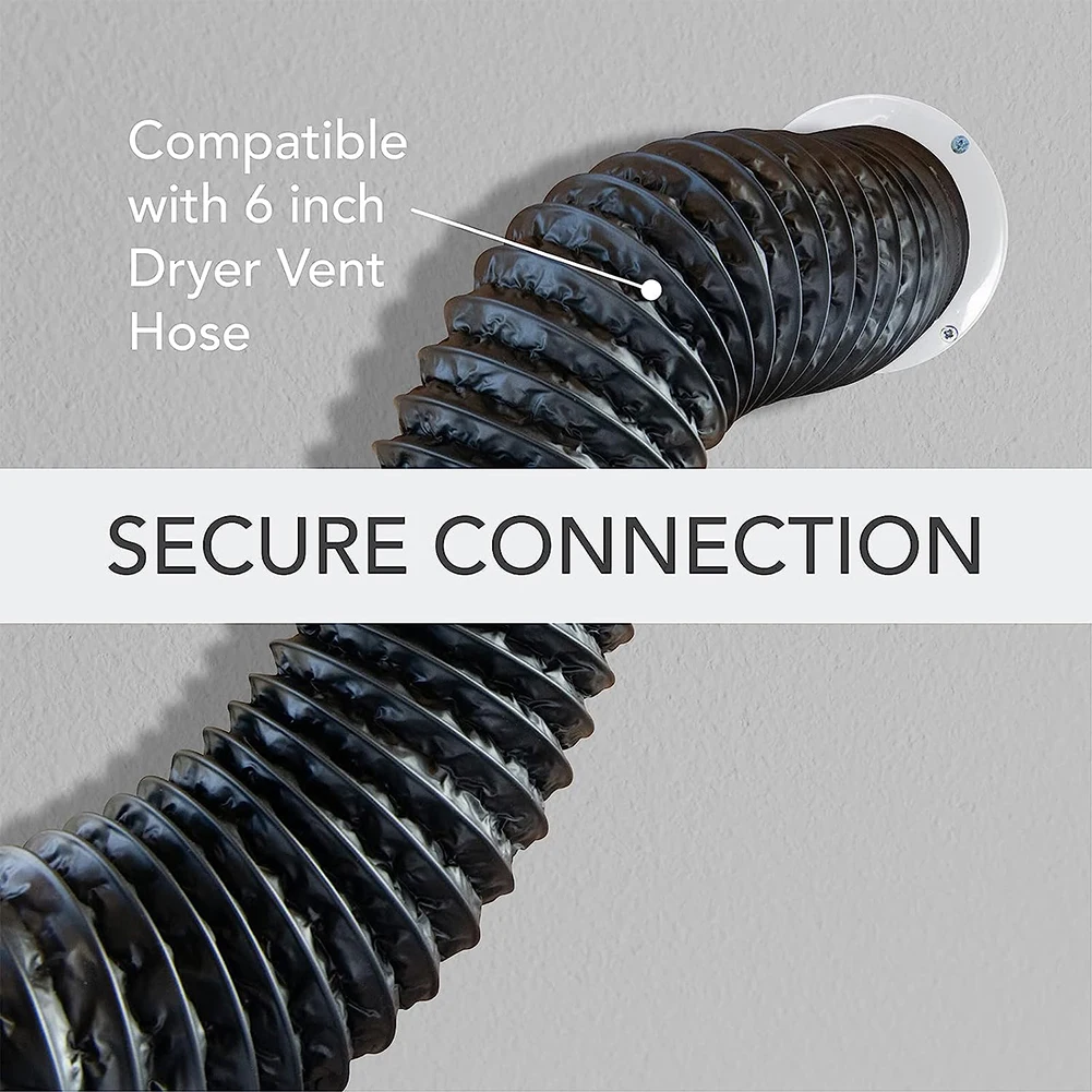 

Easy Install Wall Flange Connector for Ventilation Pipe and Air Ducting Connection with White Plastic Material