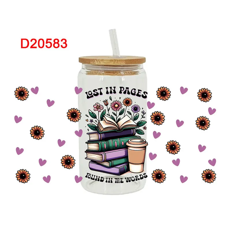 

3D УФ-переносные наклейки DTF, обертывания для чашек на 16 унций, обратно в школьный сезон, с принтом для DIY, стекла, керамики, металла, кожи и т. д. Д20582