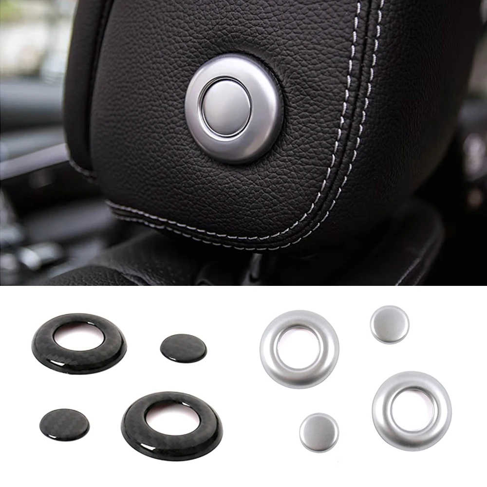 

For Mercedes Benz C E GLC Class W205 W213 X253 Car Head Pillow Headrest Lifting Adjust Switch Button Cover Trim Decorate Sticker